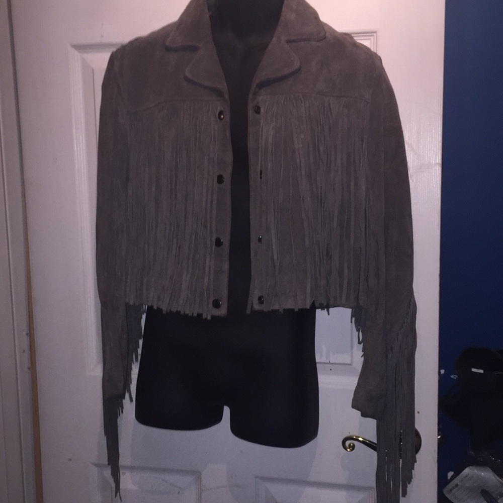 Suede fringe hippie jacket.Western or boho up2 u !
